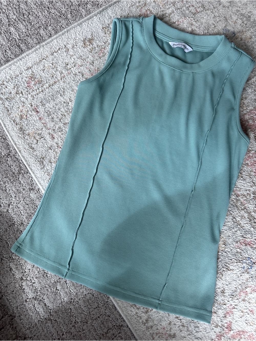 Pretty garden brand women’s Ribbed Tank Top in Sage